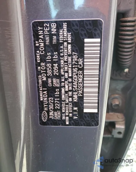 2023 Hyundai Elantra Sel z USA, uszkodzony, nr VIN KMHLS4AG0PU617987